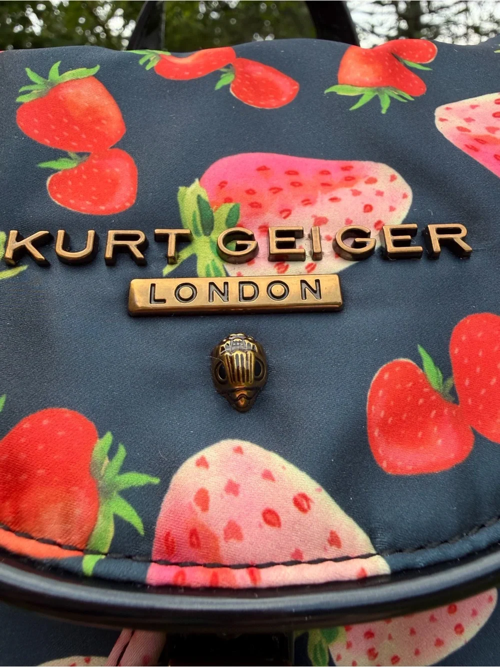 Kurt Geiger London Portobello Strawberry Print Small Backpack NWT